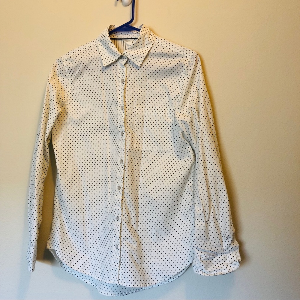 Gorgeous formal button down tiny polka dot shirt